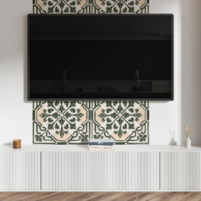 Zelfklevend wandpaneel Plantenmotief op de tegel