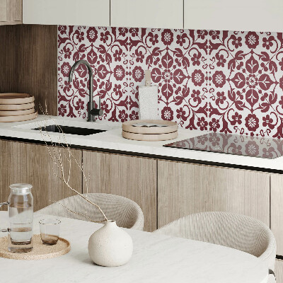 Zelfklevend wandpaneel Bloemenpatroon met decoratieve details