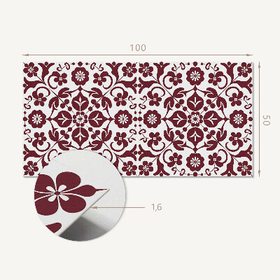 Zelfklevend wandpaneel Bloemenpatroon met decoratieve details