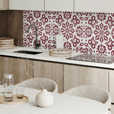 Vinyl wandpaneel Bloemenmotief met groene bladeren