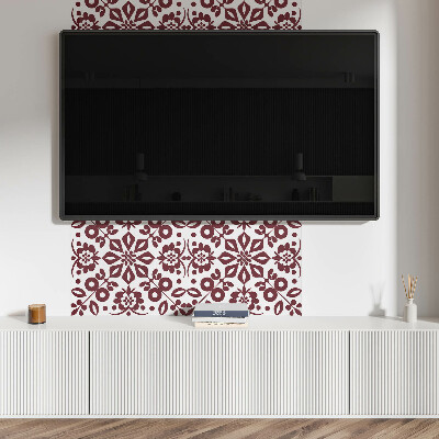 Vinyl wandpaneel Bloemenmotief met groene bladeren