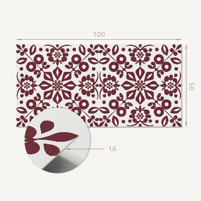 Vinyl wandpaneel Bloemenmotief met groene bladeren