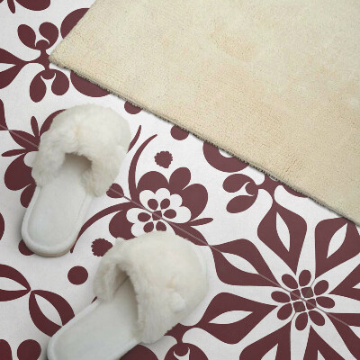 Vinyl wandpaneel Bloemenmotief met groene bladeren