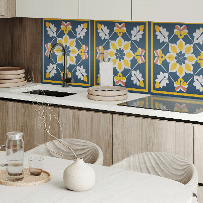 Vinyl wandpaneel Bloemenharmonie in symmetrie