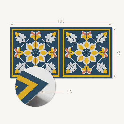 Vinyl wandpaneel Bloemenharmonie in symmetrie