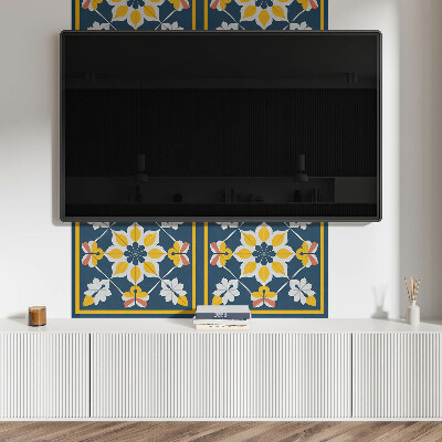 Vinyl wandpaneel Bloemenharmonie in symmetrie