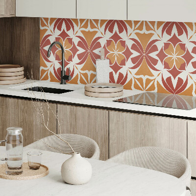 Zelfklevend wandpaneel Een plantenmotief in een symmetrische opstelling