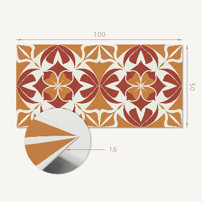 Zelfklevend wandpaneel Een plantenmotief in een symmetrische opstelling