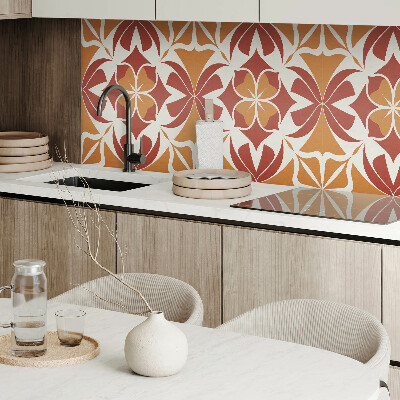 Zelfklevend wandpaneel Een plantenmotief in een symmetrische opstelling