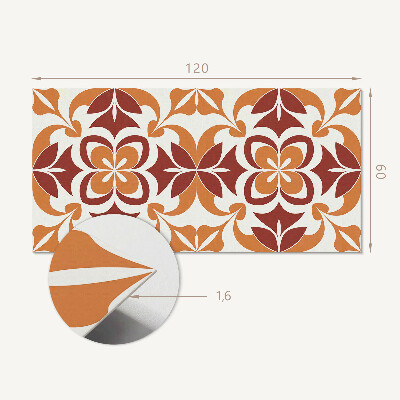 Vinyl wandpaneel Bloemenmotief met groene bladeren