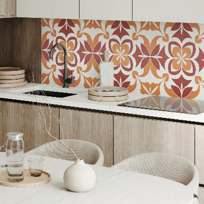 Vinyl wandpaneel Bloemenmotief met groene bladeren