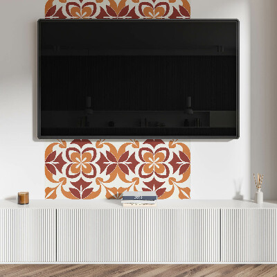 Vinyl wandpaneel Bloemenmotief met groene bladeren