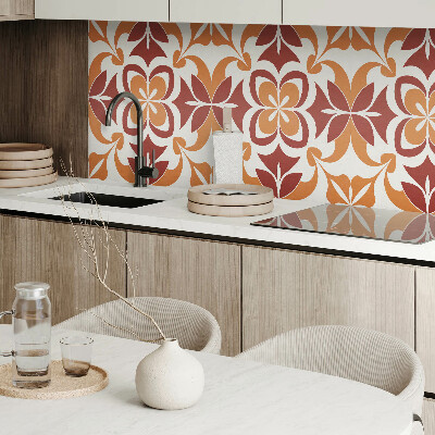 Vinyl wandpaneel Bloemenmotief met groene bladeren