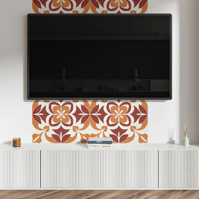 Vinyl wandpaneel Bloemenmotief met groene bladeren