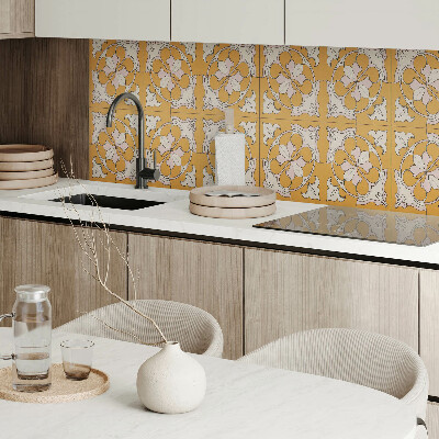 Vinyl wandpaneel Bloemenmozaïek in kleuren