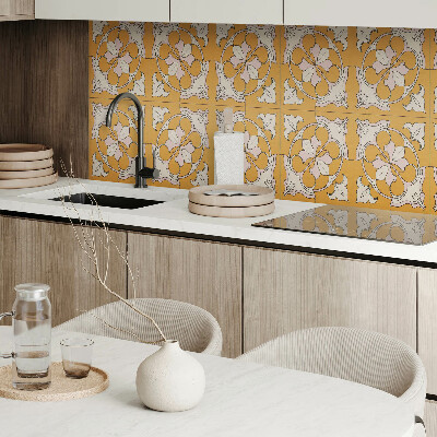 Vinyl wandpaneel Bloemenmozaïek in kleuren