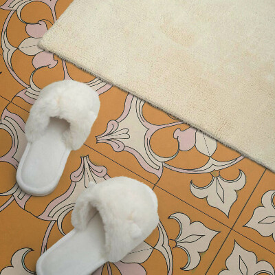 Vinyl wandpaneel Bloemenmozaïek in kleuren