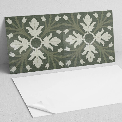 Vinyl wandpaneel Plantenmotief op de tegels