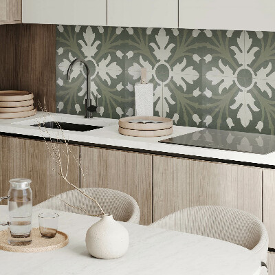 Vinyl wandpaneel Plantenmotief op de tegels