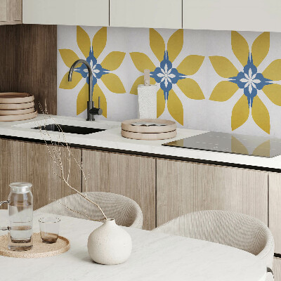 Vinyl wandpaneel Bloemenmotief met bladeren