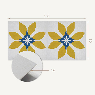 Vinyl wandpaneel Bloemenmotief met bladeren