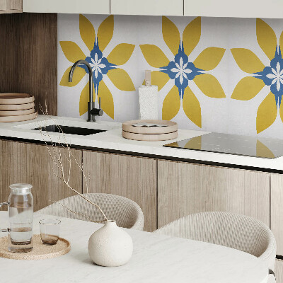 Vinyl wandpaneel Bloemenmotief met bladeren