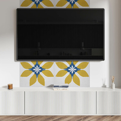 Vinyl wandpaneel Bloemenmotief met bladeren