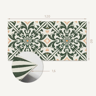 Vinyl wandpaneel Bloemenmotief met bladeren