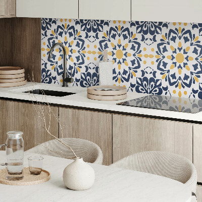 Zelfklevend wandpaneel Bloemenmandala in artistieke stijl