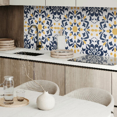 Zelfklevend wandpaneel Bloemenmandala in artistieke stijl