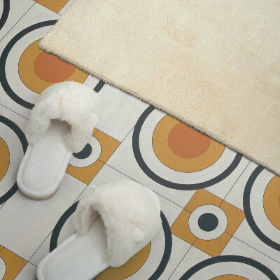 Vinyl wandpaneel Het patroon van cirkels en vierkanten in de meetkunde