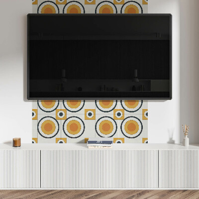 Vinyl wandpaneel Het patroon van cirkels en vierkanten in de meetkunde