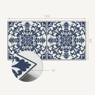 Zelfklevend wandpaneel Bloemenmotief met groene bladeren