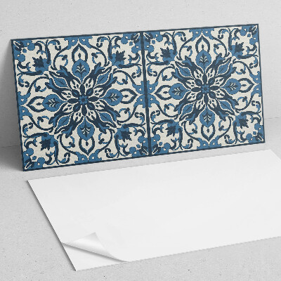 Vinyl wandpaneel Bloemenpatroon met groene bladeren