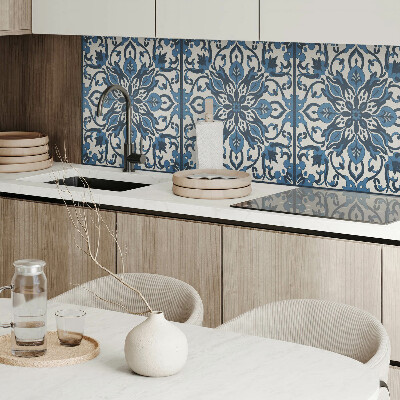 Vinyl wandpaneel Bloemenpatroon met groene bladeren