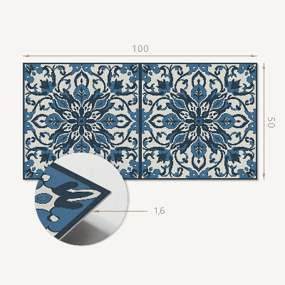 Vinyl wandpaneel Bloemenpatroon met groene bladeren