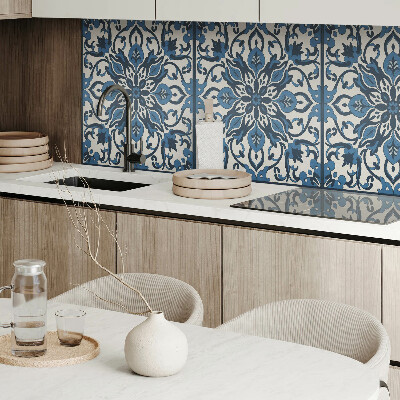 Vinyl wandpaneel Bloemenpatroon met groene bladeren