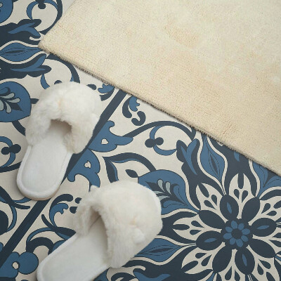 Vinyl wandpaneel Bloemenpatroon met groene bladeren