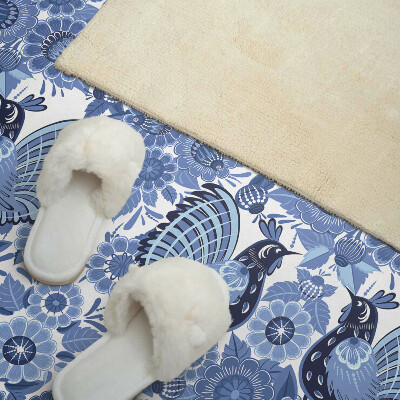 Vinyl wandpaneel Vogels en bloemenmotief