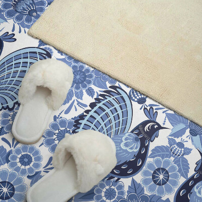 Vinyl wandpaneel Vogels en bloemenmotief