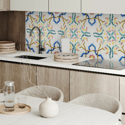 Wandpaneel pvc Plantenornamenten in een elegante stijl