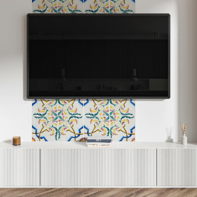 Wandpaneel pvc Plantenornamenten in een elegante stijl