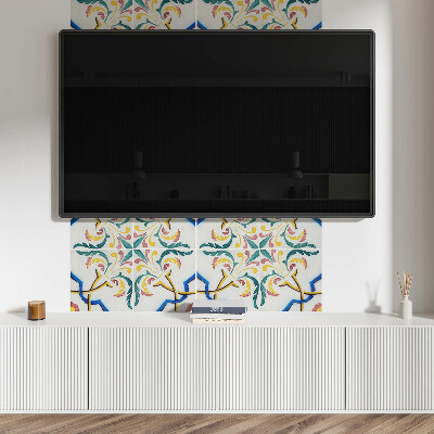 Wandpaneel pvc Plantenornamenten in een elegante stijl