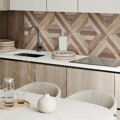 Wandpaneel pvc Houten panelen in een abstracte stijl