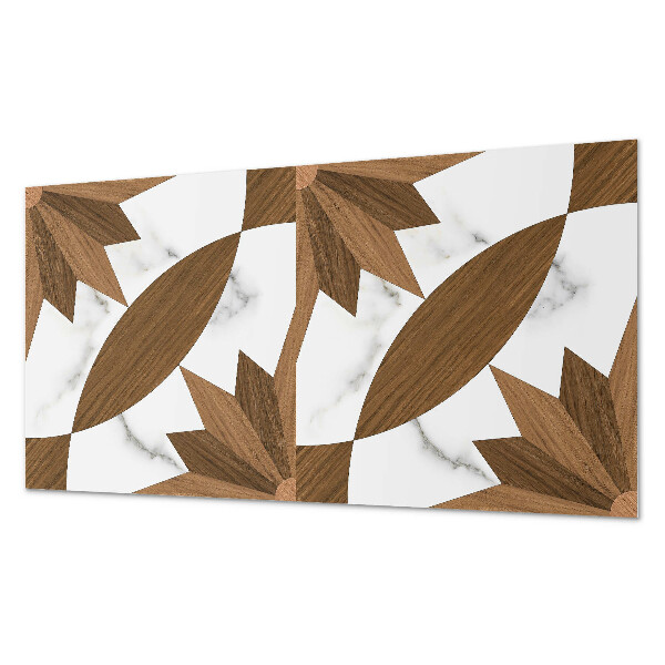 Wandpaneel pvc Geometrische vormen met een houten accent