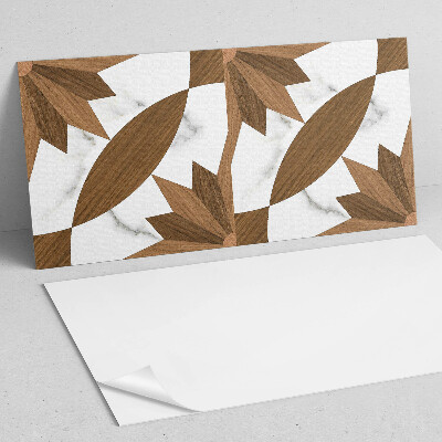 Wandpaneel pvc Geometrische vormen met een houten accent