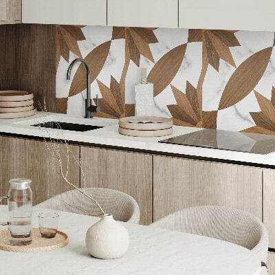 Wandpaneel pvc Geometrische vormen met een houten accent