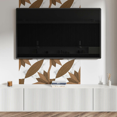Wandpaneel pvc Geometrische vormen met een houten accent