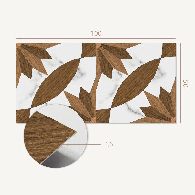 Wandpaneel pvc Geometrische vormen met een houten accent