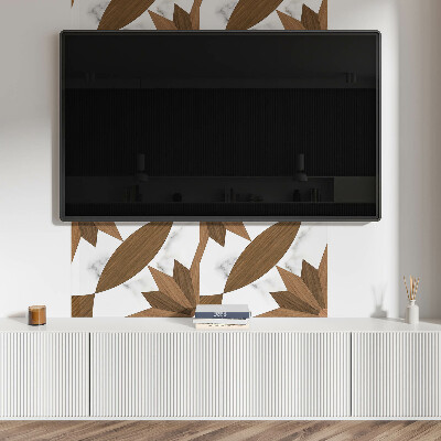 Wandpaneel pvc Geometrische vormen met een houten accent